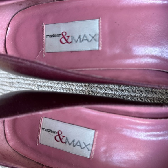 Vintage 90s Madison & Max Burgundy Genuine Leather Pointed Toe Heels Pumps Sz 9 - Picture 4 of 8